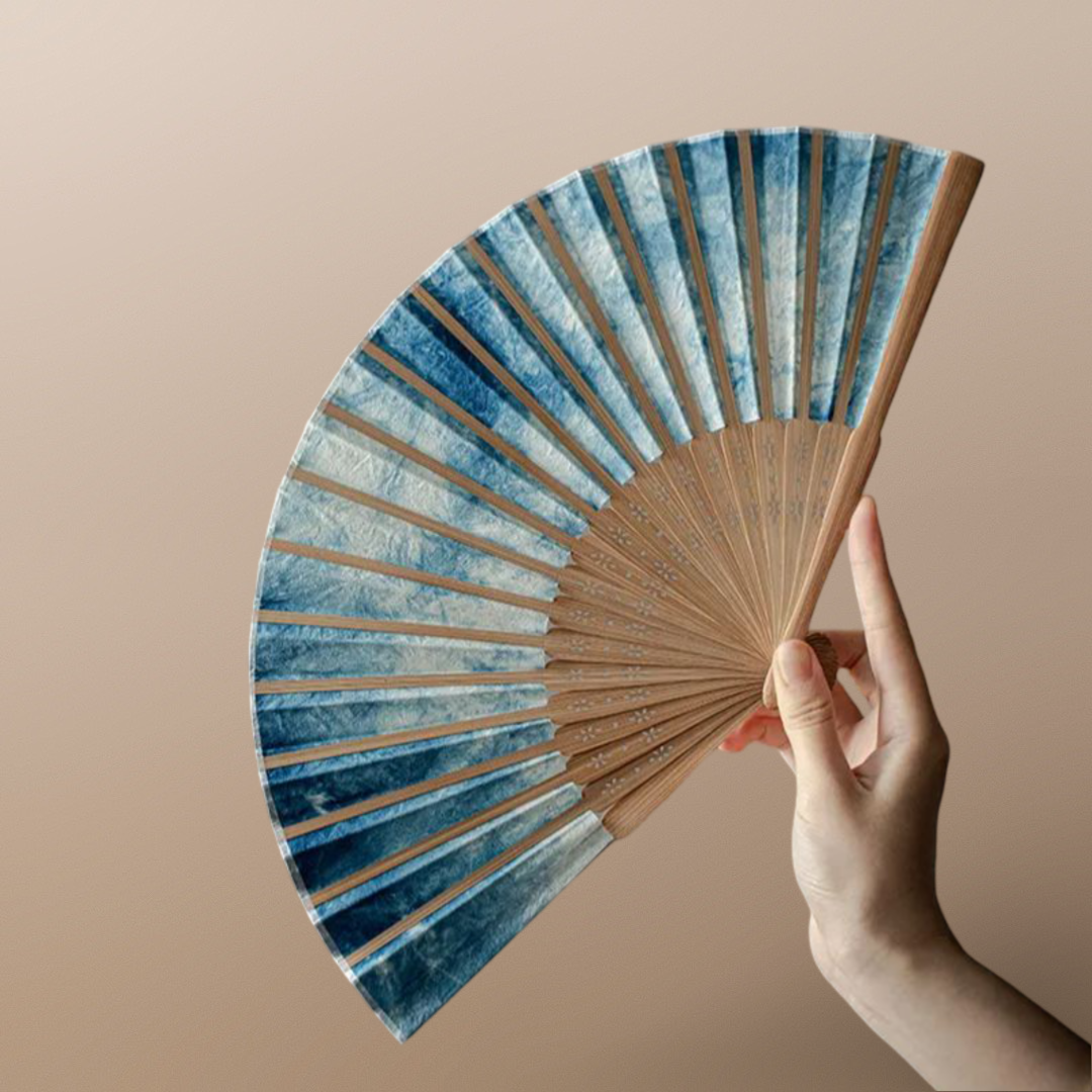 Summer SALE“Deep Ocean” - Antique Style Handmade Folding Fan