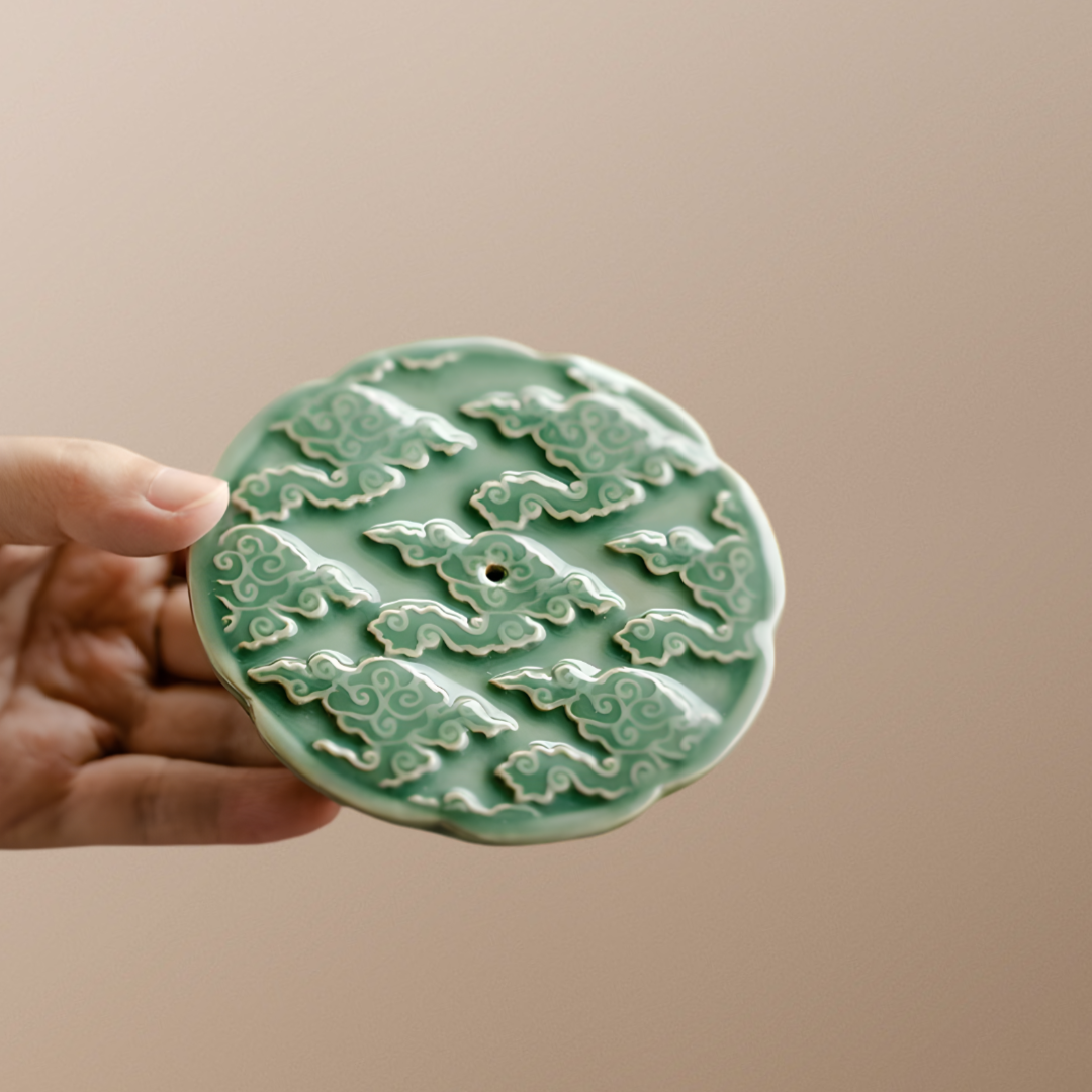 Buy 1 Get 1 FreeSummer SALE“Auspicious Cloud” - Antique Style Yue Kiln Celadon Incense Burner/Holder