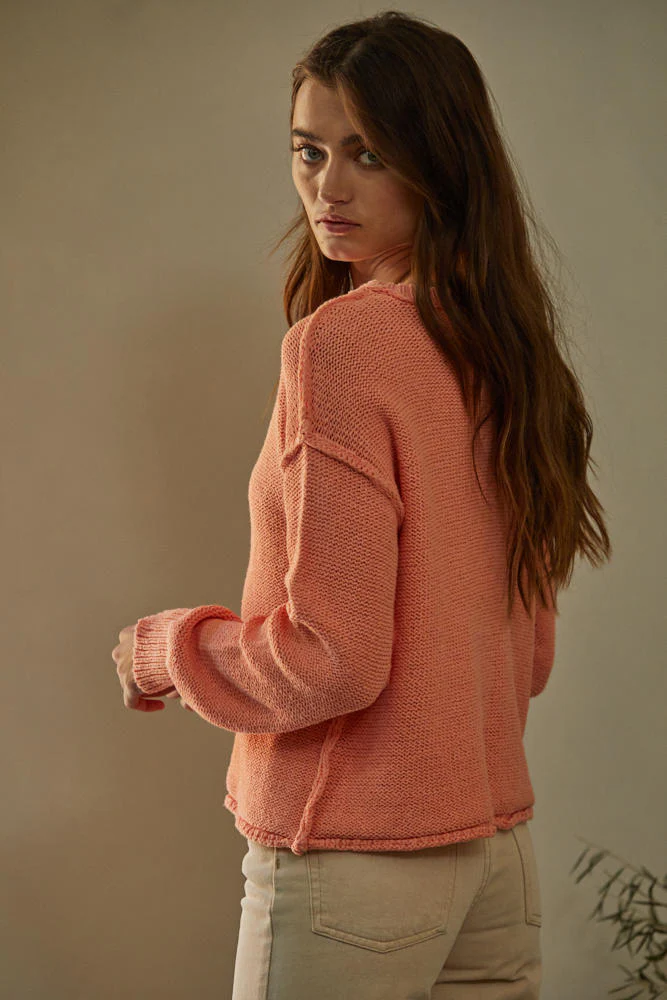 Maggie Knit Sweater - Coral