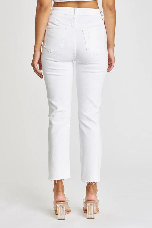 Ally Ultra High Rise Crop Jean - White Picket