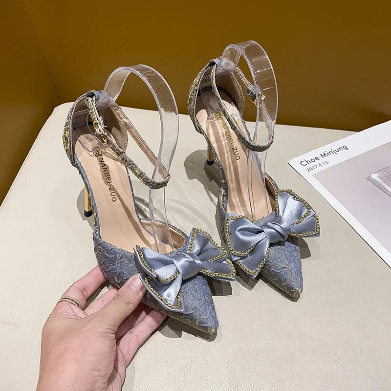 Pointed Toe Bowknot Stiletto Heels - Office & Party Pumps