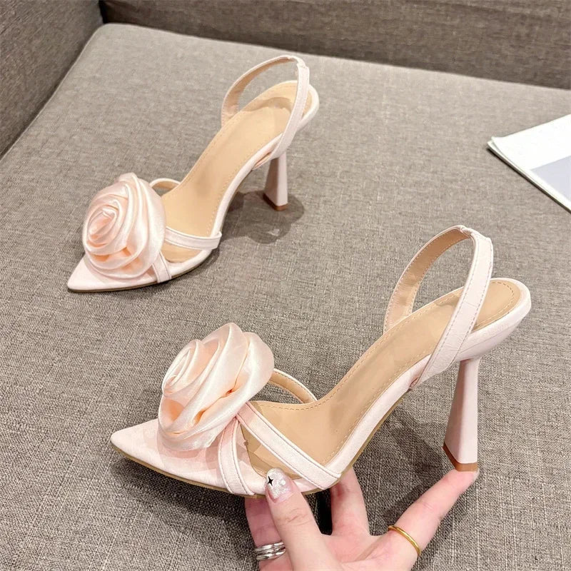 Sexy Floral Pointed Toe Heels - Wedding & Prom Sandals