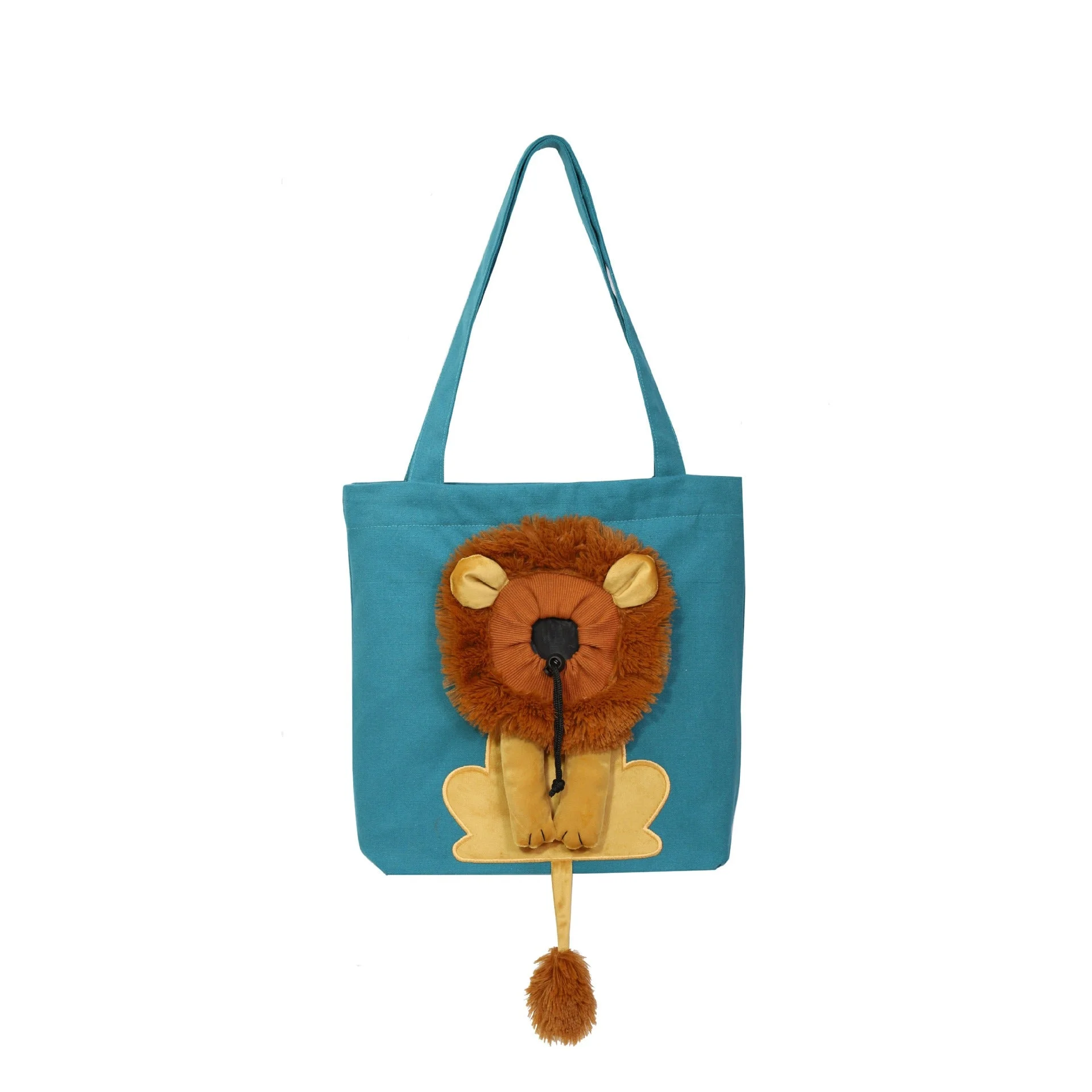 Lion-Shaped Pet Canvas Shoulder Bag