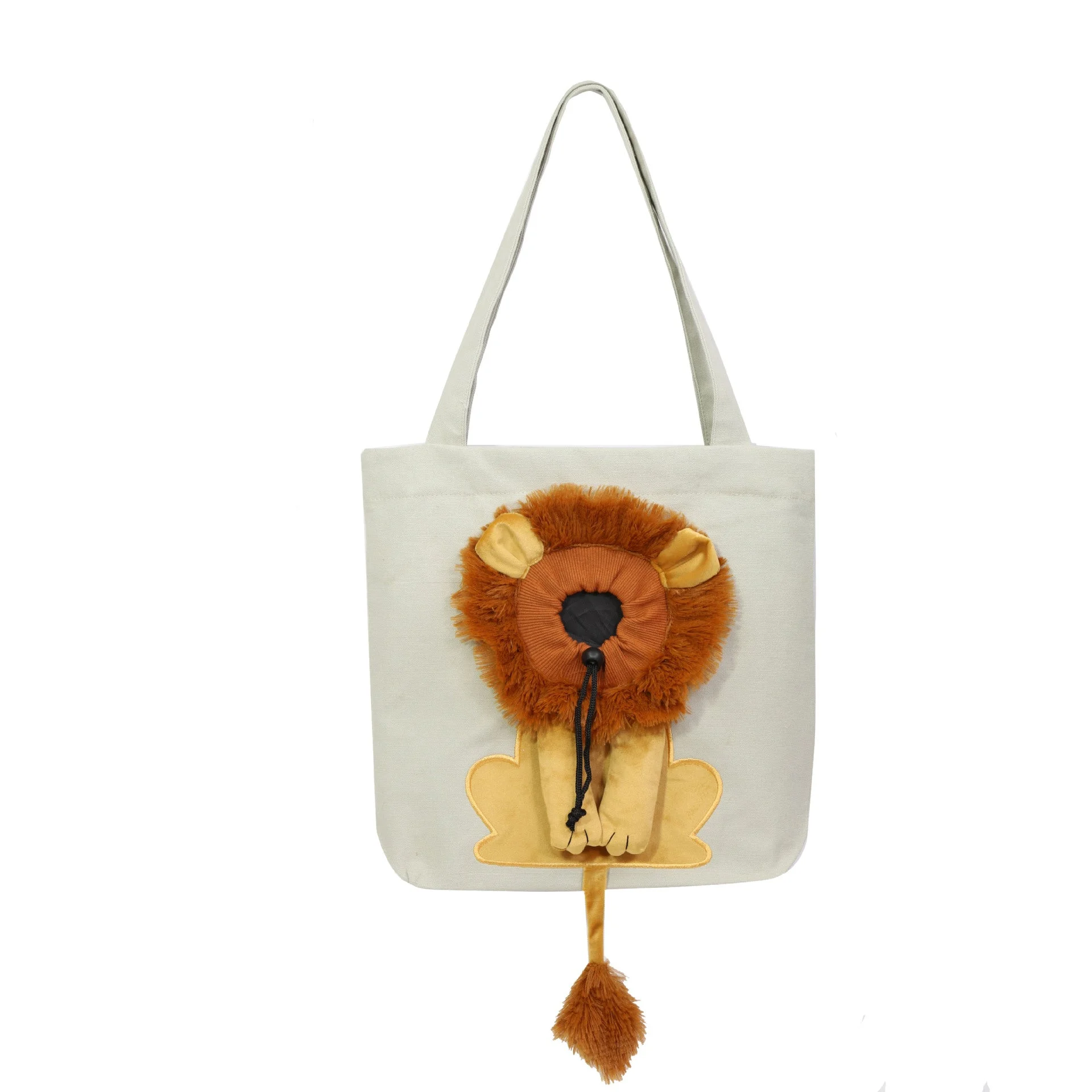 Lion-Shaped Pet Canvas Shoulder Bag