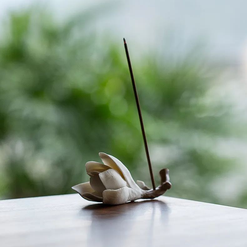 Gift Season FLASH Deal“Magnolia” - Handmade Ceramic Incense Holder/Stand