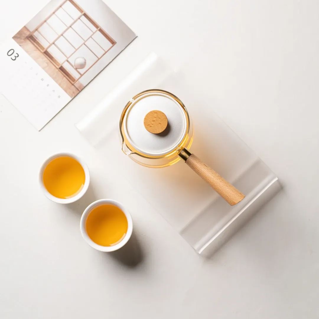 Summer SALE“Vortex Classic” - Heat-Resistant Glass Handled Teapot with Rotating Strainer