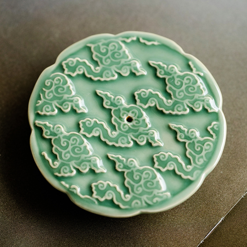 Buy 1 Get 1 FreeSummer SALE“Auspicious Cloud” - Antique Style Yue Kiln Celadon Incense Burner/Holder