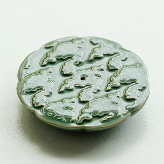 Buy 1 Get 1 FreeSummer SALE“Auspicious Cloud” - Antique Style Yue Kiln Celadon Incense Burner/Holder