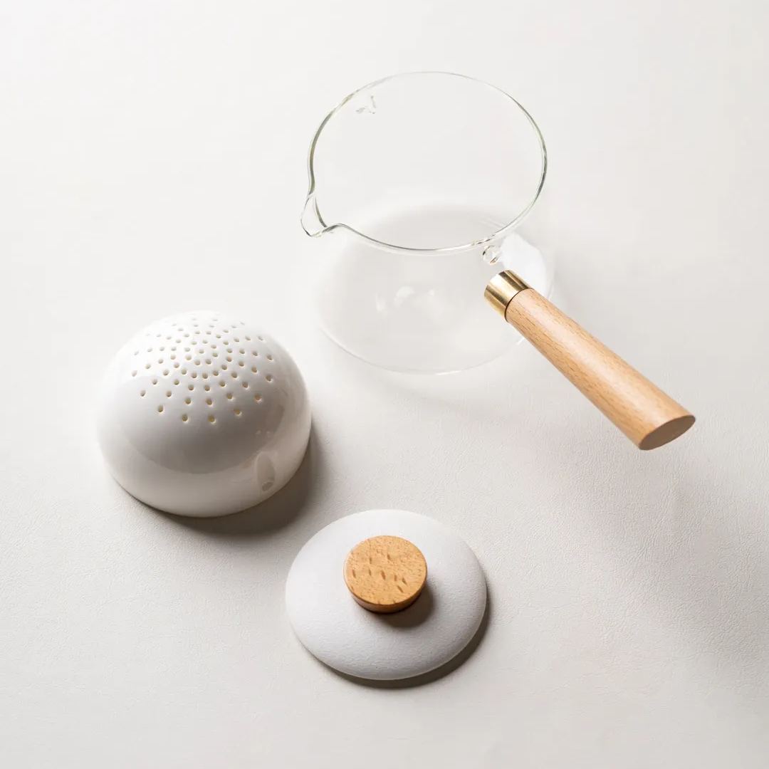 Summer SALE“Vortex Classic” - Heat-Resistant Glass Handled Teapot with Rotating Strainer