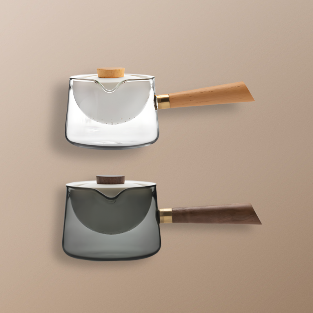 Summer SALE“Vortex Classic” - Heat-Resistant Glass Handled Teapot with Rotating Strainer