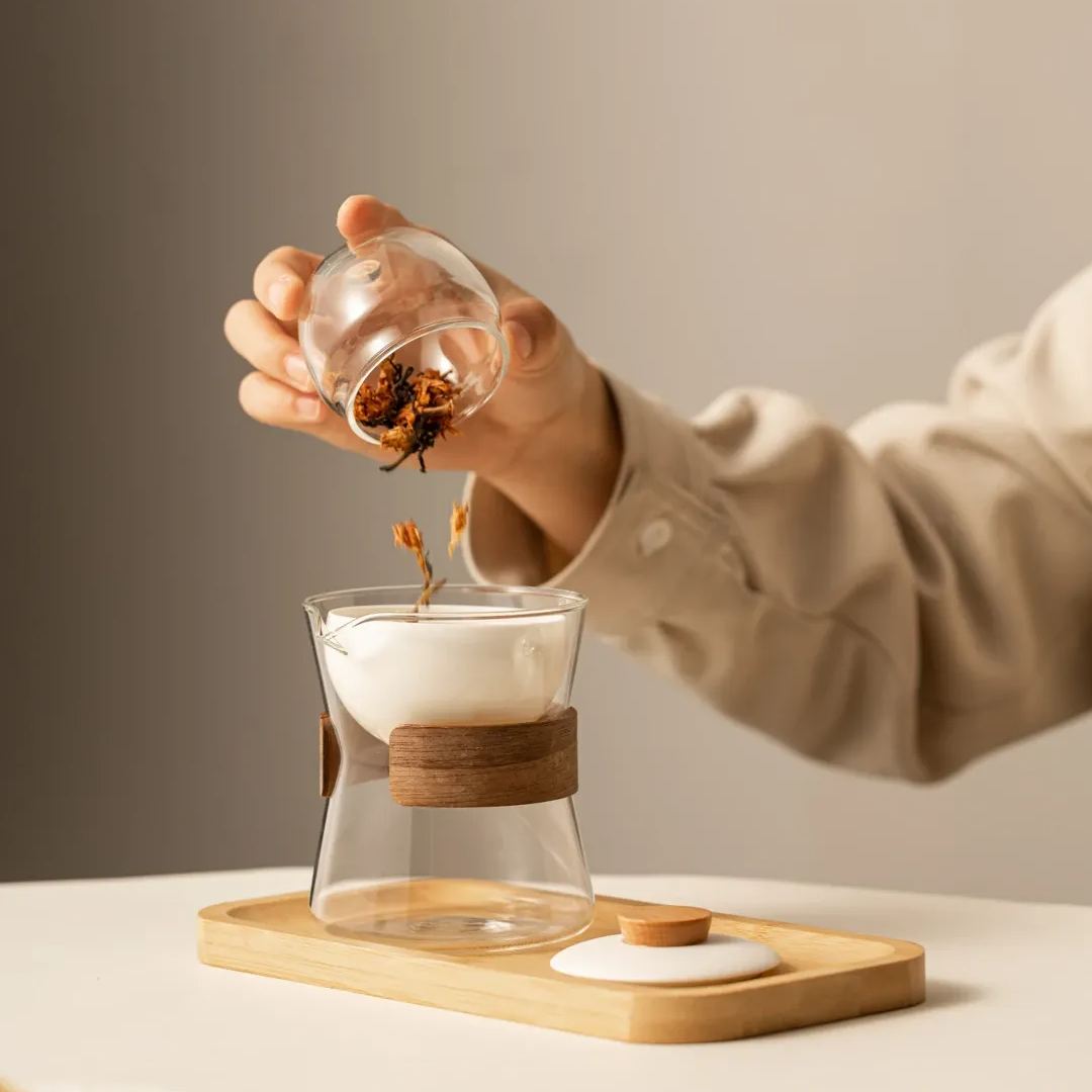 Summer SALE“Vortex” - Heat-Resistant Glass Teapot with Rotating Strainer