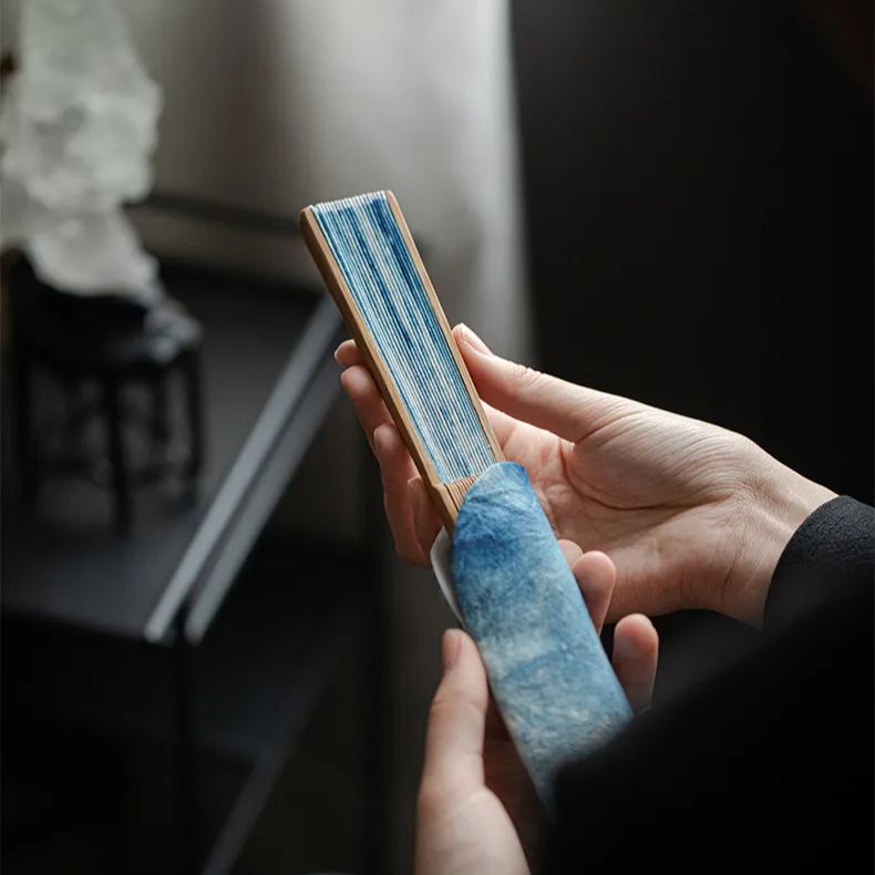 Summer SALE“Deep Ocean” - Antique Style Handmade Folding Fan