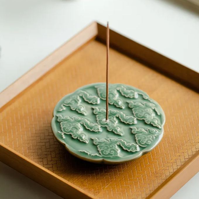 Buy 1 Get 1 FreeSummer SALE“Auspicious Cloud” - Antique Style Yue Kiln Celadon Incense Burner/Holder