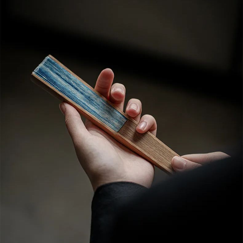 Summer SALE“Deep Ocean” - Antique Style Handmade Folding Fan